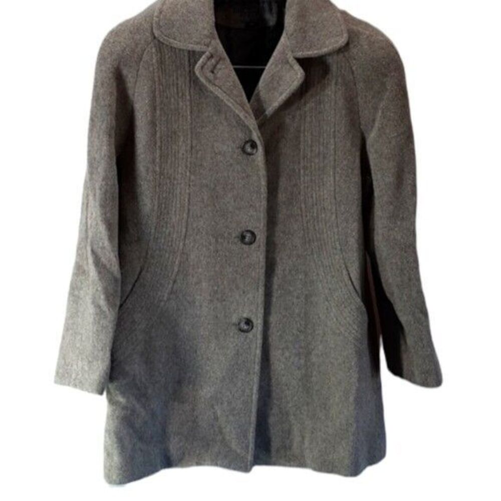 Bromley collection coat Petite size 8P wool blend gray *